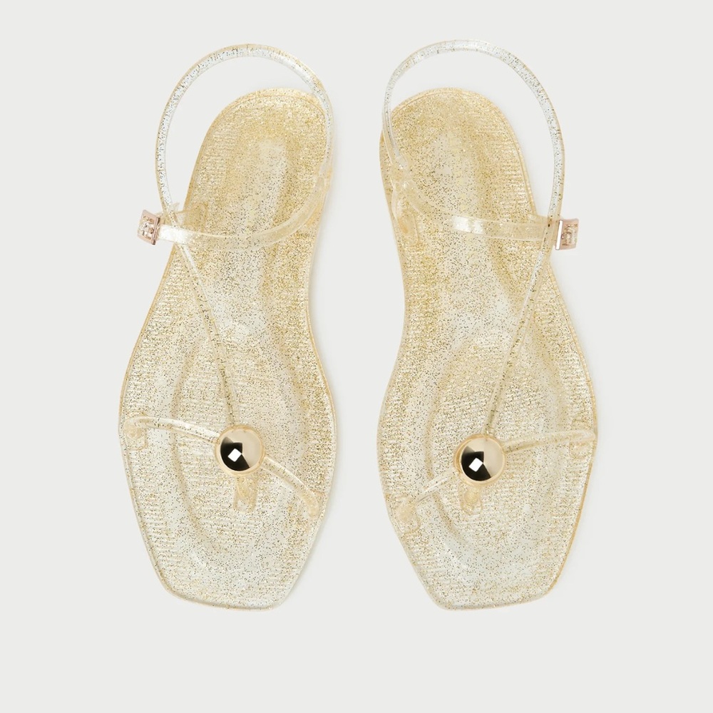 Loeffler Randall Dana Champagne Strappy Jelly Sandal